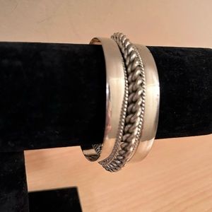 Silver plated cuff bracelets